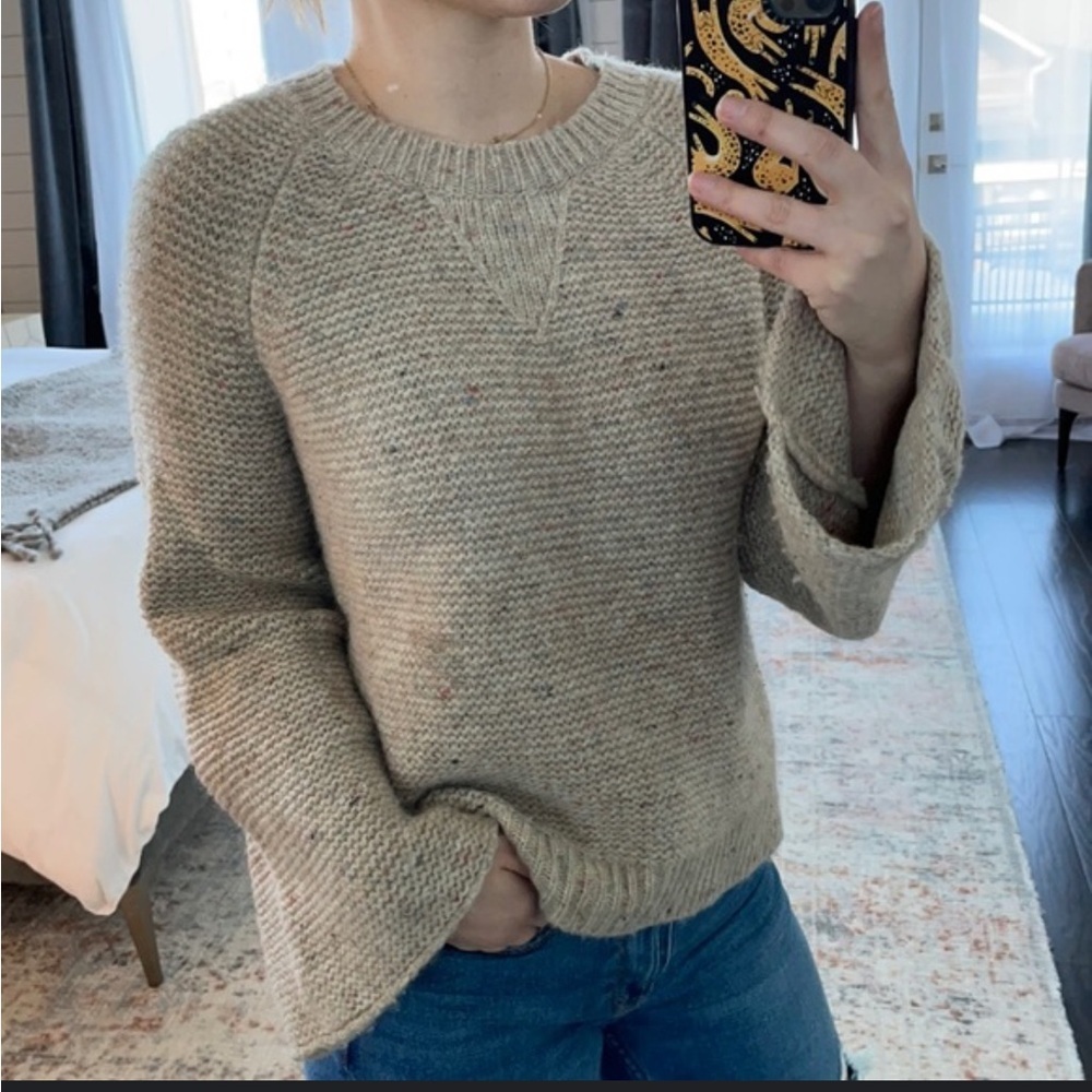 SOLD Madewell Color Flecked Pullover Sweater Bell Sleeves size XS - Picture 4 of 7